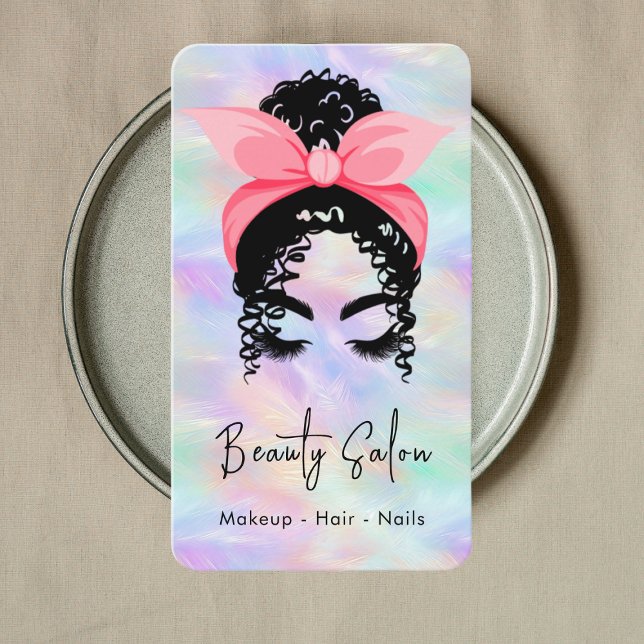 Iridescent Opal Stylish Beauty Salon Business Card (Creator Uploaded)