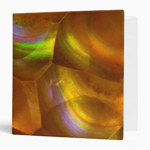 Iridescent orange fire opal 3 ring binder