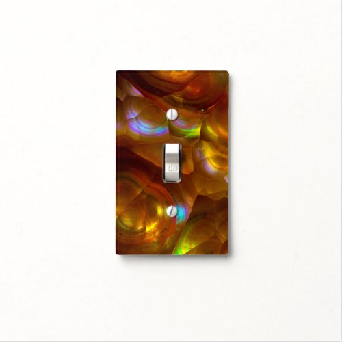 Iridescent orange fire opal light switch cover