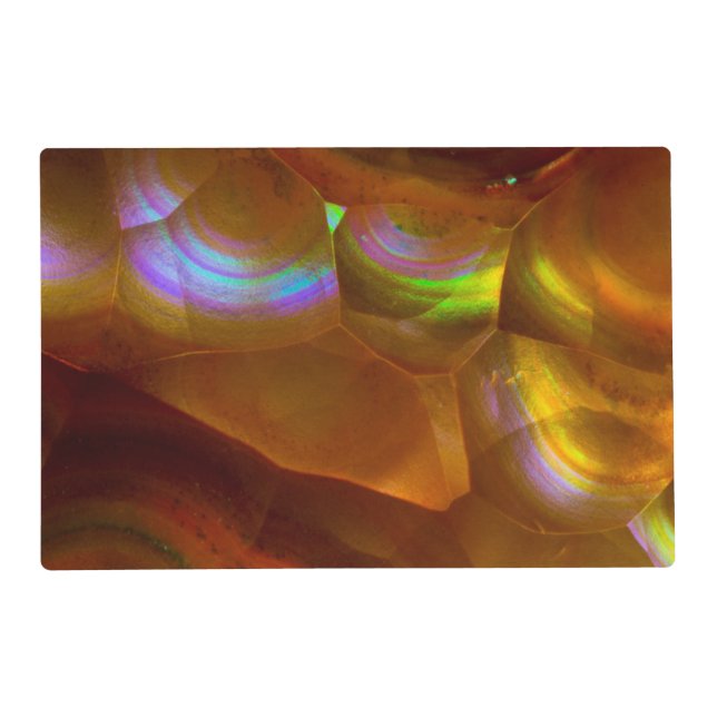 Iridescent orange fire opal placemat (Front)