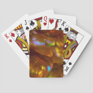 Iridescent orange fire opal poker cards