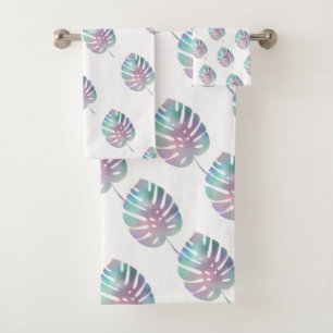 IRIDESCENT PALM BATHROOM TOWEL SET