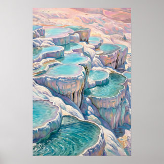 Iridescent Pamukkale Thermal Pools in Turkey Print