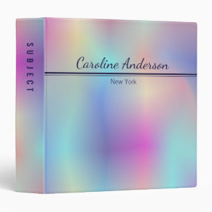 iridescent pastel colors 3 ring binder
