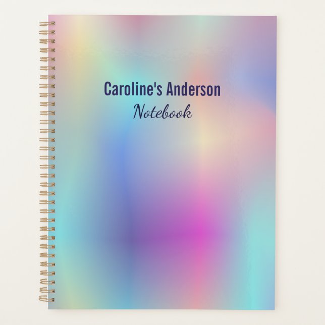 iridescent pastel colors planner (Front)