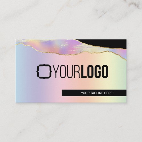 Iridescent Pastel Rainbow Glam Any Service  Busine Business Card