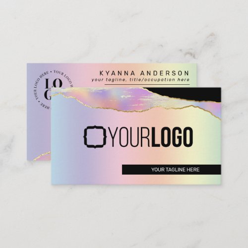 Iridescent Pastel Rainbow Glam Any Service  Business Card