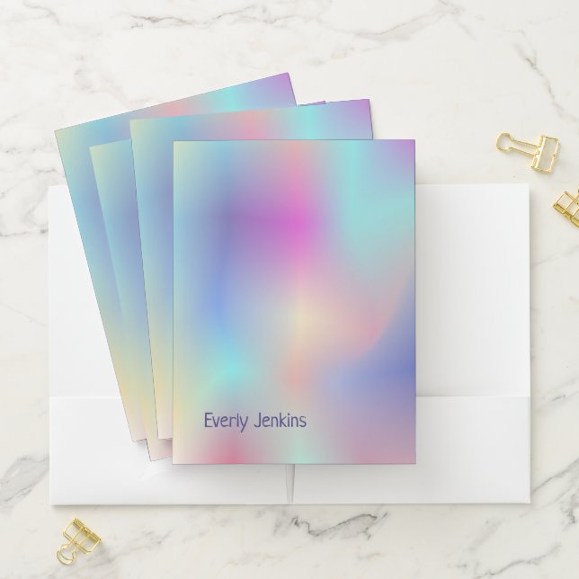 iridescent pastel rainbow gradient named  pocket folder (In Situ)