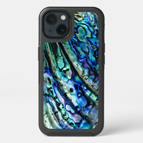 Iridescent Paua Abalone Shell Abstract Blue Green iPhone 13 Case