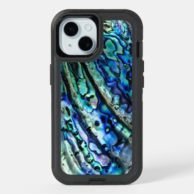 Iridescent Paua Abalone Shell | Blue Green iPhone 15 Case (Back)