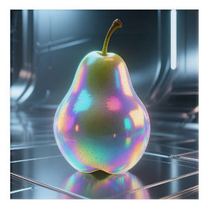 Iridescent Pear Futuristic Acrylic Print
