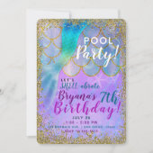 Iridescent Pearl Glitter Mermaid Birthday Party Invitation (Front)