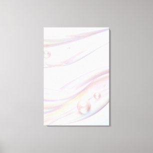 Iridescent Pearl Holographic Liquid Flow Abstract Canvas Print