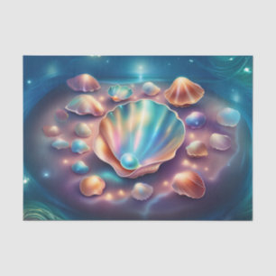 Iridescent Pearl in a Shell Decoupage Tissue Paper