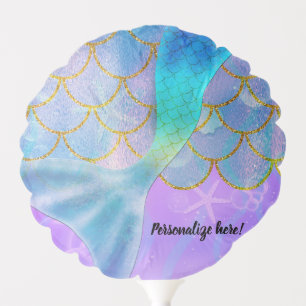 Iridescent Pearl Shimmer Mermaid Birthday Party Balloon