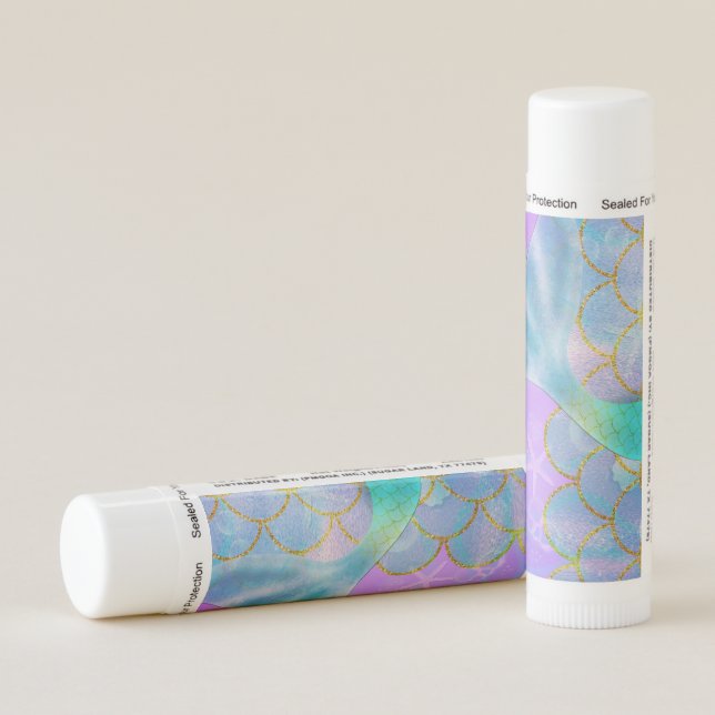 Iridescent Pearl Shimmer Mermaid Birthday Party Lip Balm (Rotated Right)