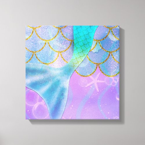 Iridescent Pearl Shimmer Sparkle Mermaid Tail Canvas Print