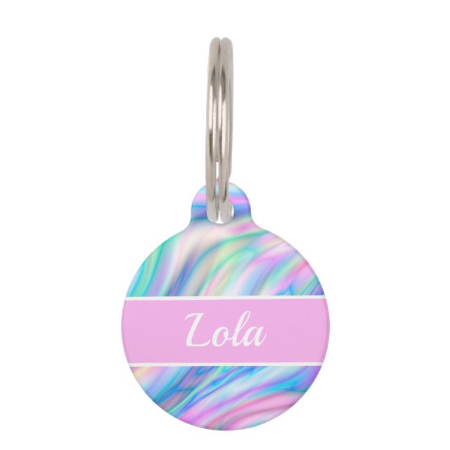 Iridescent  pet ID tag (Front)