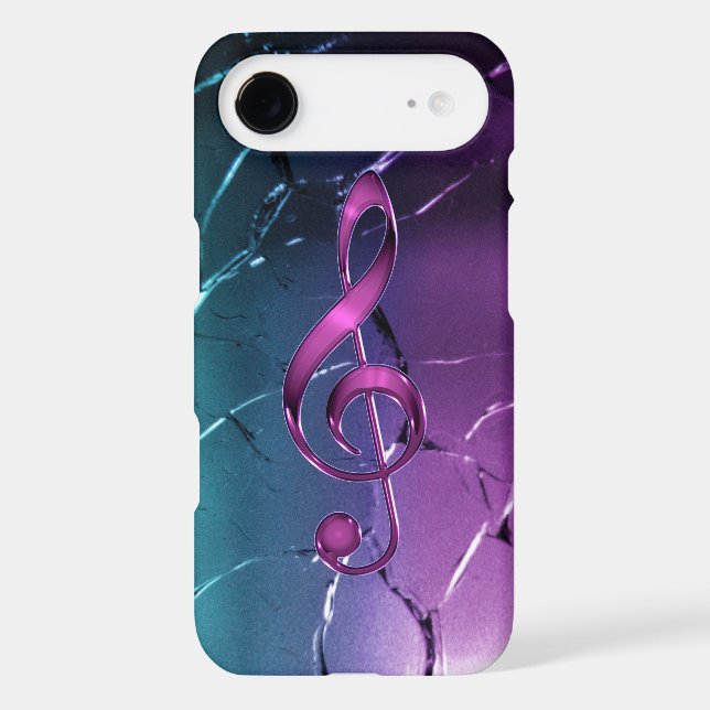 Iridescent Pink and Blue Music Clef iPhone 7 Case (Back)