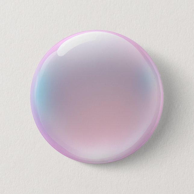 Iridescent Pink Bubble Emoji Button (Front)