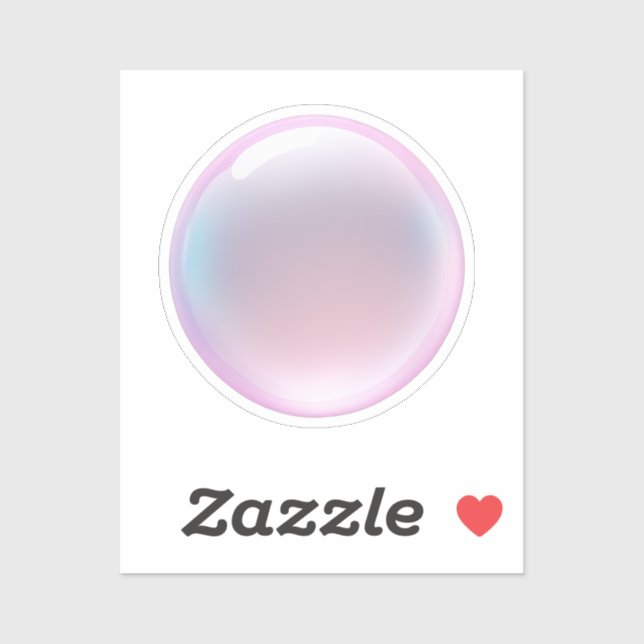 Iridescent Pink Bubble Emoji Sticker (Sheet)