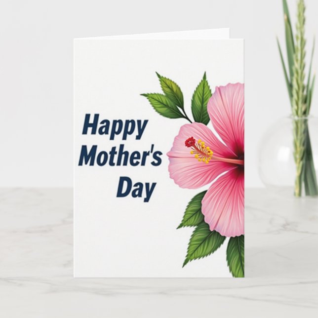 Iridescent Pink Floral Mothers Card (Front)