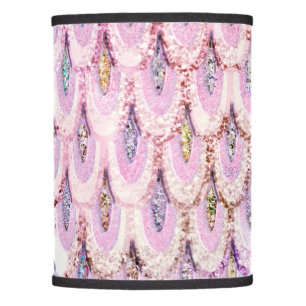 Iridescent pink Glitter Mermaid Fish Scales Lamp Shade