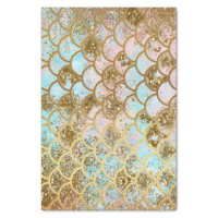 Mermaid Ombre + Iridescent Rainbow Glitter Gift Wrapping Paper Sheets |  Zazzle