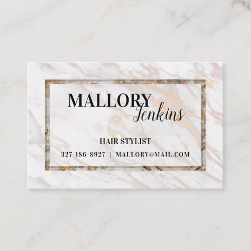 Iridescent Pink Marble Business Card