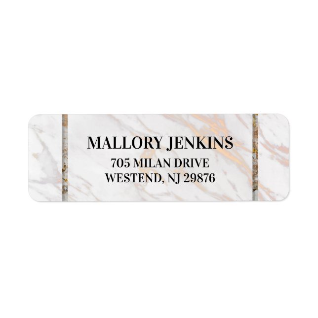 Iridescent Pink Marble Label (Front)