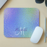 Iridescent Pretty Personalized Monogram Mouse Pad<br><div class="desc">This design does not contain actual glitter or sequins. It may be personalized in the area provided by changing the photo and/or text. Or it can be customized by clicking Personalize this Template and then choosing the click to customize further option and delete or change the color of the background,...</div>