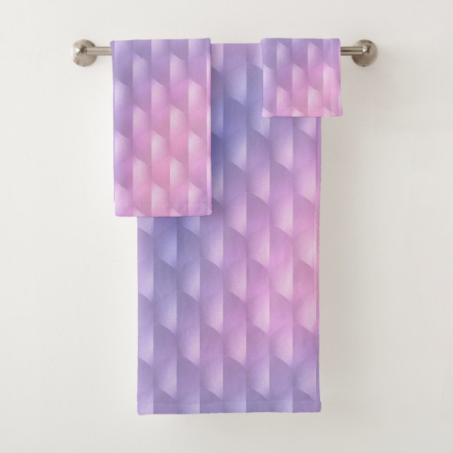 Iridescent Purple and Pink  Bath Towel Set (Insitu)