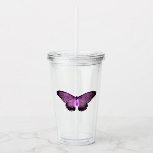 Iridescent Purple Butterfly Acrylic Tumbler