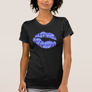 Iridescent Purple Foil Metallic Glam KISS LIPS T-Shirt