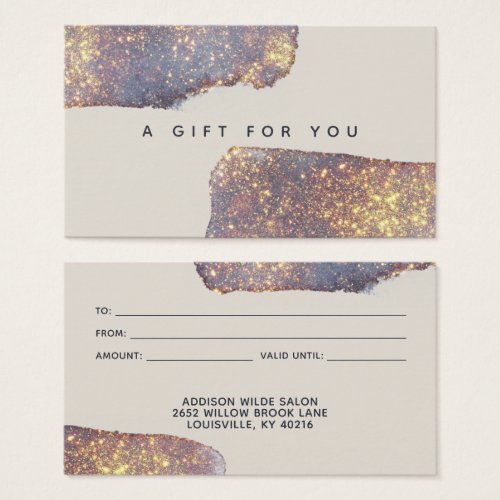 Iridescent Purple Gold Glam Glitter Gift Card