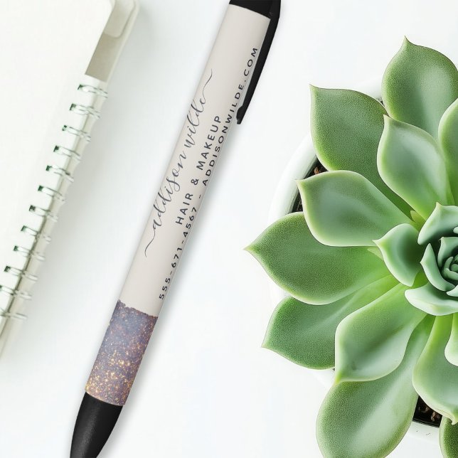 Iridescent Purple Gold Glam Glitter Modern Salon Pen (Creator Uploaded)