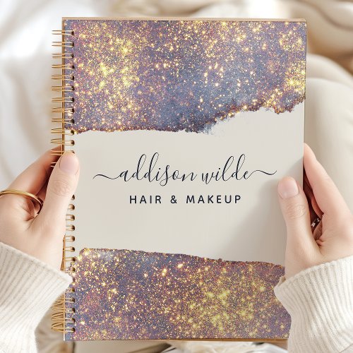 Iridescent Purple Gold Glam Glitter Planner