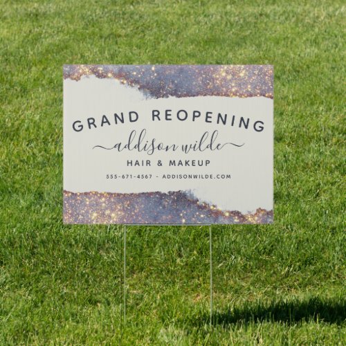 Custom Banners And Signs 6 Iridescent Purple Gold Glam Glitter Salon Sign