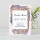 Iridescent Purple Gold Glitter Bridal Shower Invitation (Standing Front)