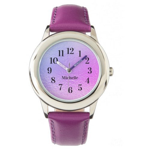 Iridescent Purple Pink Pearl Name  Watch