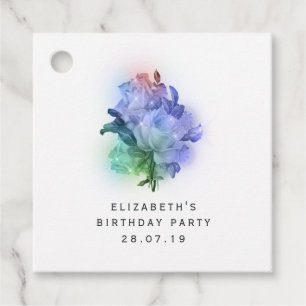 Iridescent Purple Roses and Lace Favor Tags