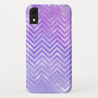 Iridescent Purple Zig Zag Pattern iPhone XR Case