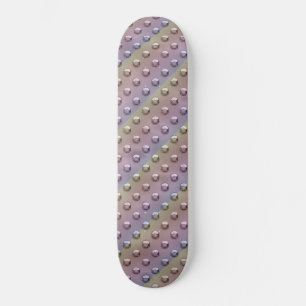 Iridescent Rainbow Dotted Industrial Metal Plate Skateboard