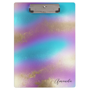 Iridescent Rainbow Glam Clipboard