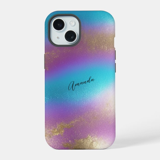 Iridescent Rainbow Glam Iphone Case (Back)