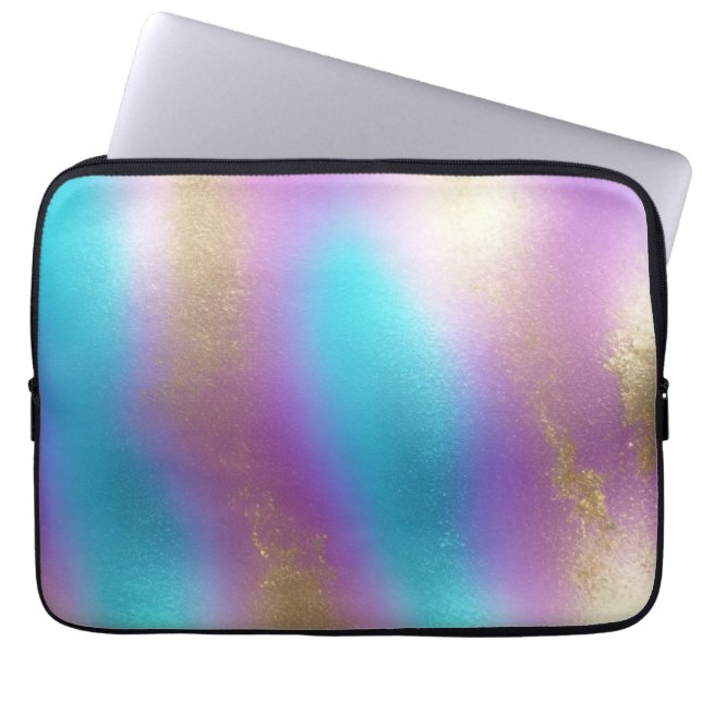 Iridescent Rainbow Glam Laptop Sleeve (Front)