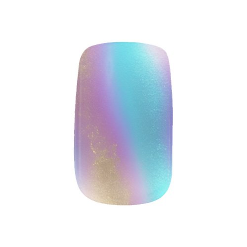 Iridescent Rainbow Glam Minx Nail Art