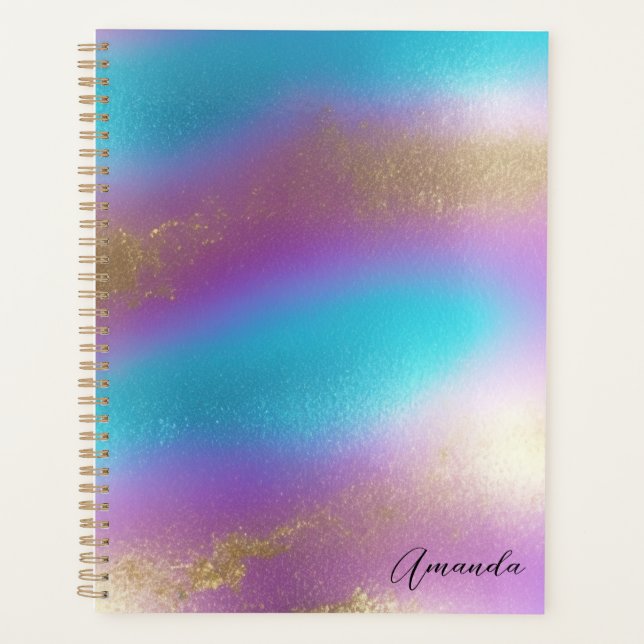 Iridescent Rainbow Glam Planner (Front)