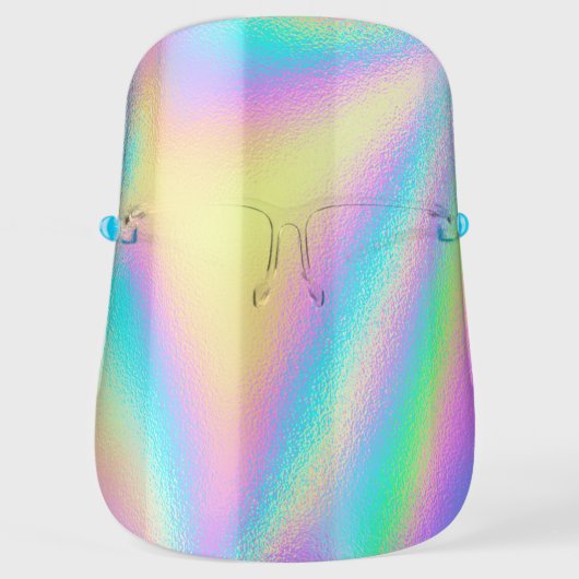 Iridescent Rainbow Swirl Face Shield (Front)