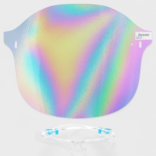 Iridescent Rainbow Swirl Face Shield (Front w/Glasses)